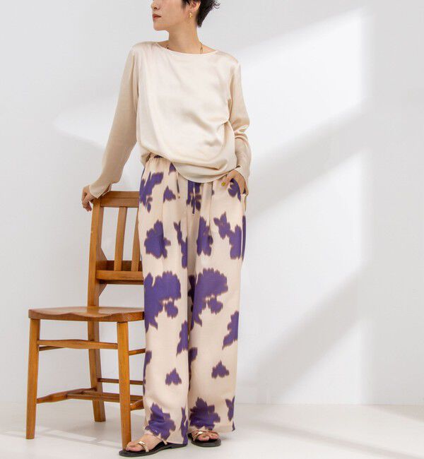 NOLLEY'S「リラックスサテン長袖Tブラウス」|シャツ・ブラウス|