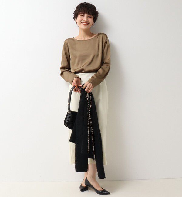 NOLLEY'S「リラックスサテン長袖Tブラウス」|シャツ・ブラウス|