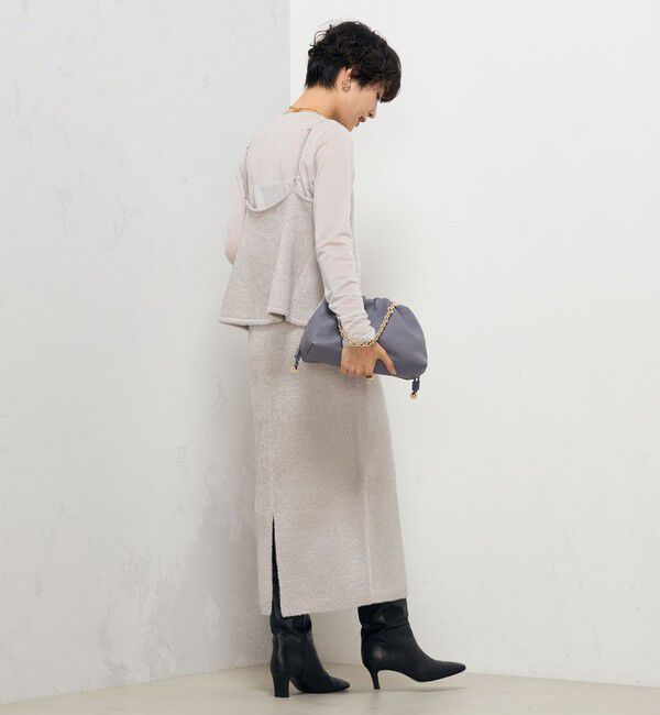 NOLLEY'S sophi「《セットアップ対応》《手洗い可能》キラキラフェザーフレアビスチェ」|ニット・セーター|