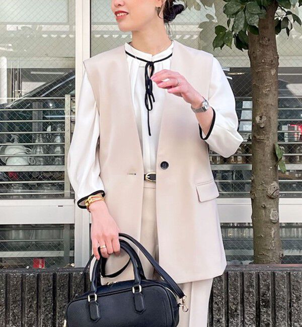 NOLLEY'S「《セットアップ対応》ウォッシャブルダブルクロスジレ」|ベスト・ジレ|