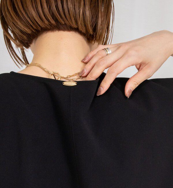 Rie Miller「《セットアップ対応》《手洗い可能》ダンボールジョーゼット袖リブマキシ丈ワンピース」|ワンピース|