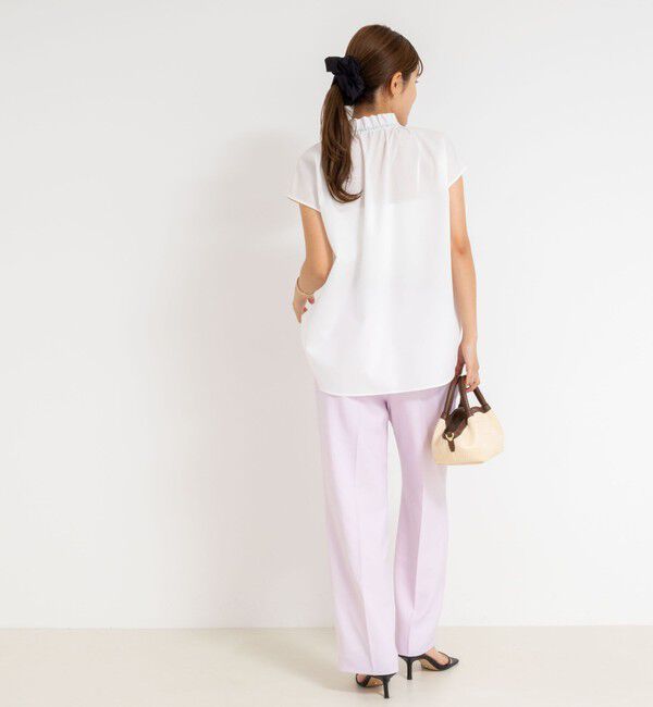 NOLLEY'S「衿フリルショートスリーブシャツ」|シャツ・ブラウス|