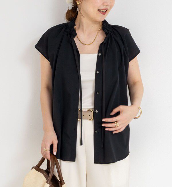 NOLLEY'S「衿フリルショートスリーブシャツ」|シャツ・ブラウス|