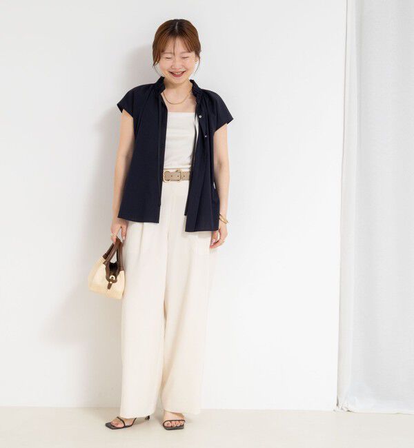 NOLLEY'S「衿フリルショートスリーブシャツ」|シャツ・ブラウス|