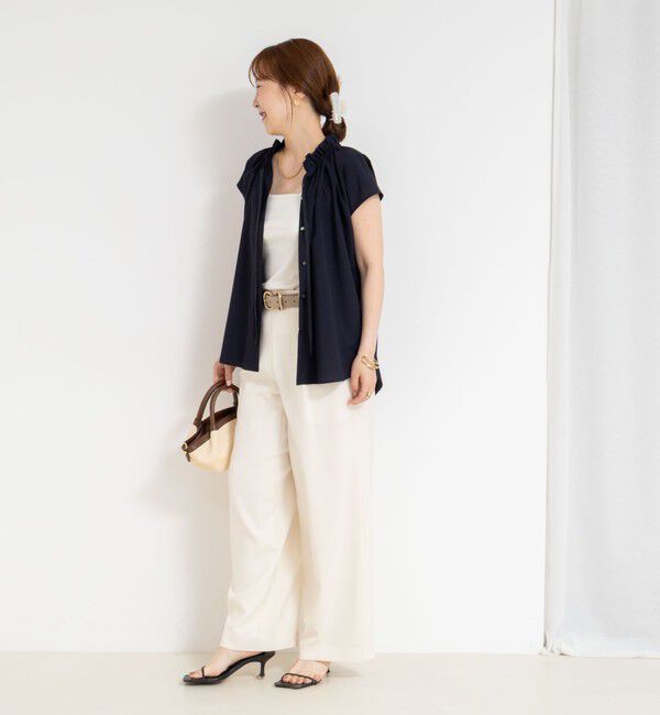 NOLLEY'S「衿フリルショートスリーブシャツ」|シャツ・ブラウス|