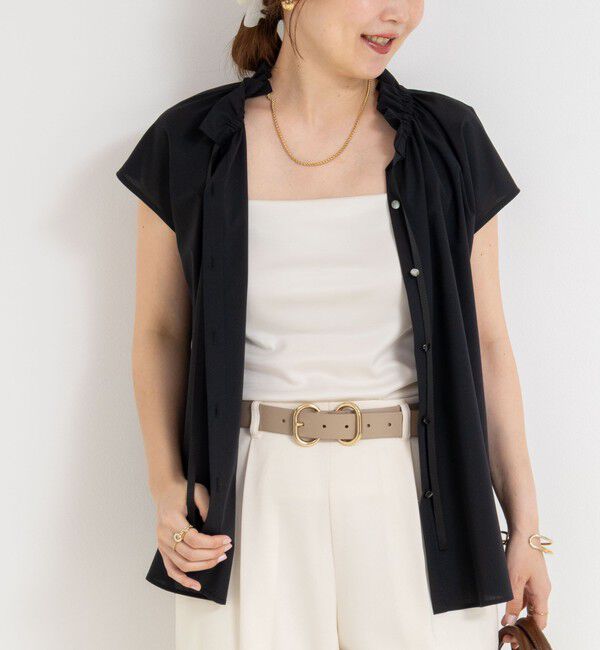 NOLLEY'S「衿フリルショートスリーブシャツ」|シャツ・ブラウス|