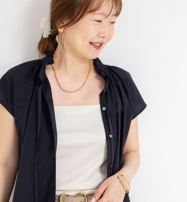 NOLLEY'S「衿フリルショートスリーブシャツ」|シャツ・ブラウス|
