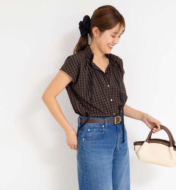 NOLLEY'S「衿フリルショートスリーブシャツ」|シャツ・ブラウス|