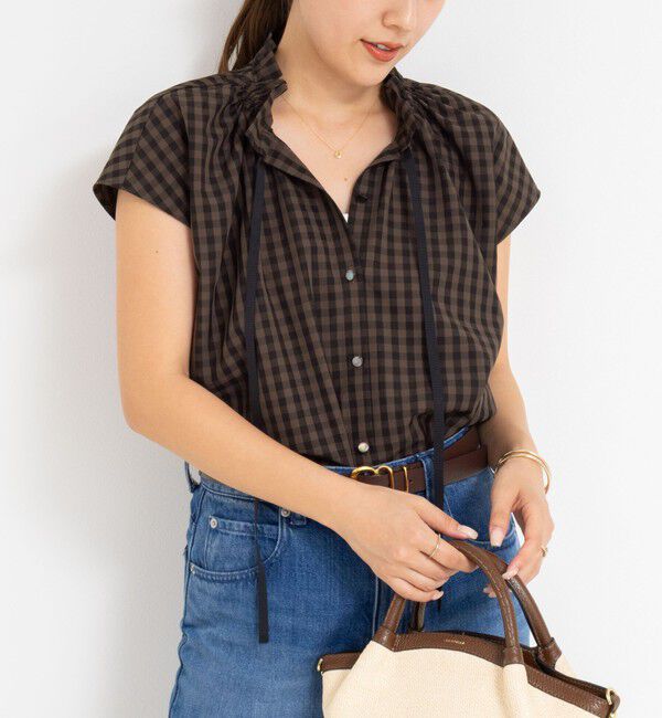 NOLLEY'S「衿フリルショートスリーブシャツ」|シャツ・ブラウス|