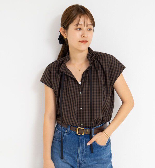 NOLLEY'S「衿フリルショートスリーブシャツ」|シャツ・ブラウス|