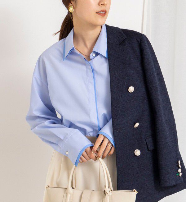 NOLLEY'S「ウォッシャブルレイヤード2WAYカラーシャツ」|シャツ・ブラウス|サックス