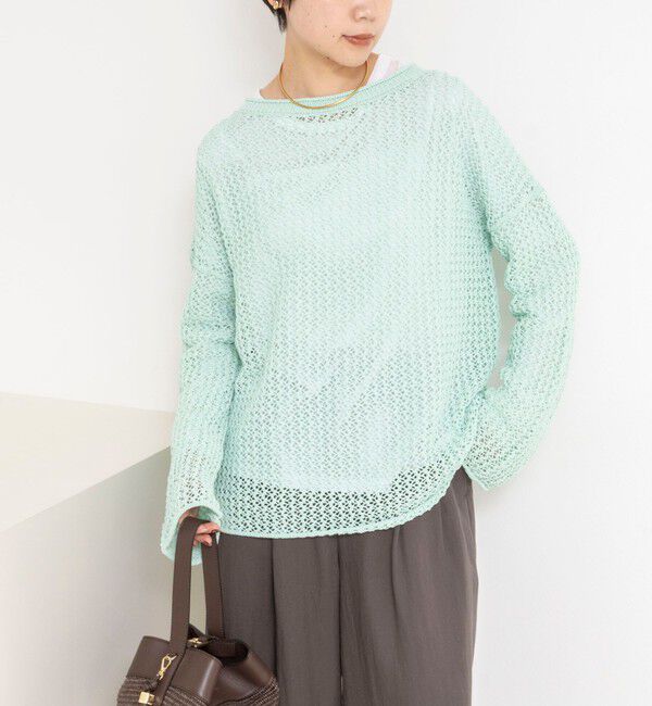 NOLLEY'S「《手洗い可能》ペーパーヤーンメッシュプルオーバー」|ニット・セーター|