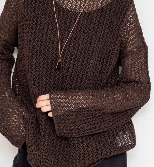 NOLLEY'S「《手洗い可能》ペーパーヤーンメッシュプルオーバー」|ニット・セーター|