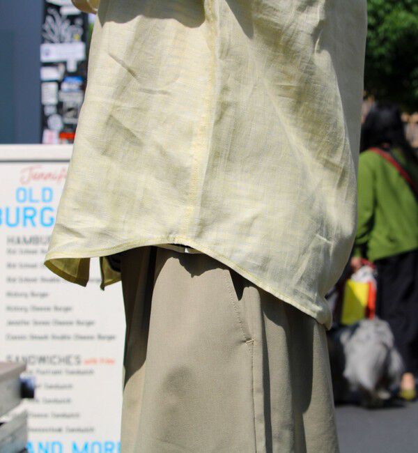 GLOSTER「【新色追加】【GLOSTER/グロスター】フレンチブルドッグ刺繍 リネン 7分袖シャツ」|シャツ・ブラウス|