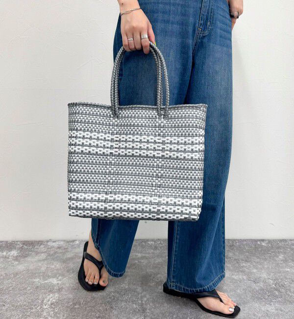 fredy emue「【MoonBird /ムーンバード】柄編みメルカドバッグ M」|かごバッグ|