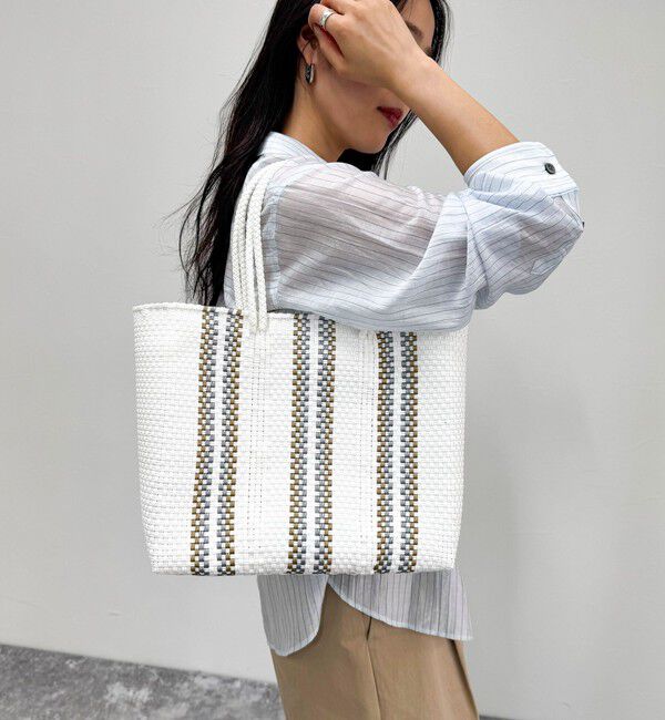 fredy emue「【MoonBird /ムーンバード】柄編みメルカドバッグ M」|かごバッグ|