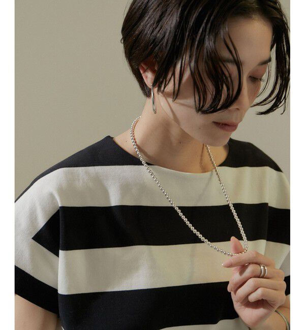 SALON adam et rope'「【WEB限定】フレンチスリーブポンチTシャツ［太ボーダー/無地］」|Tシャツ・カットソー|