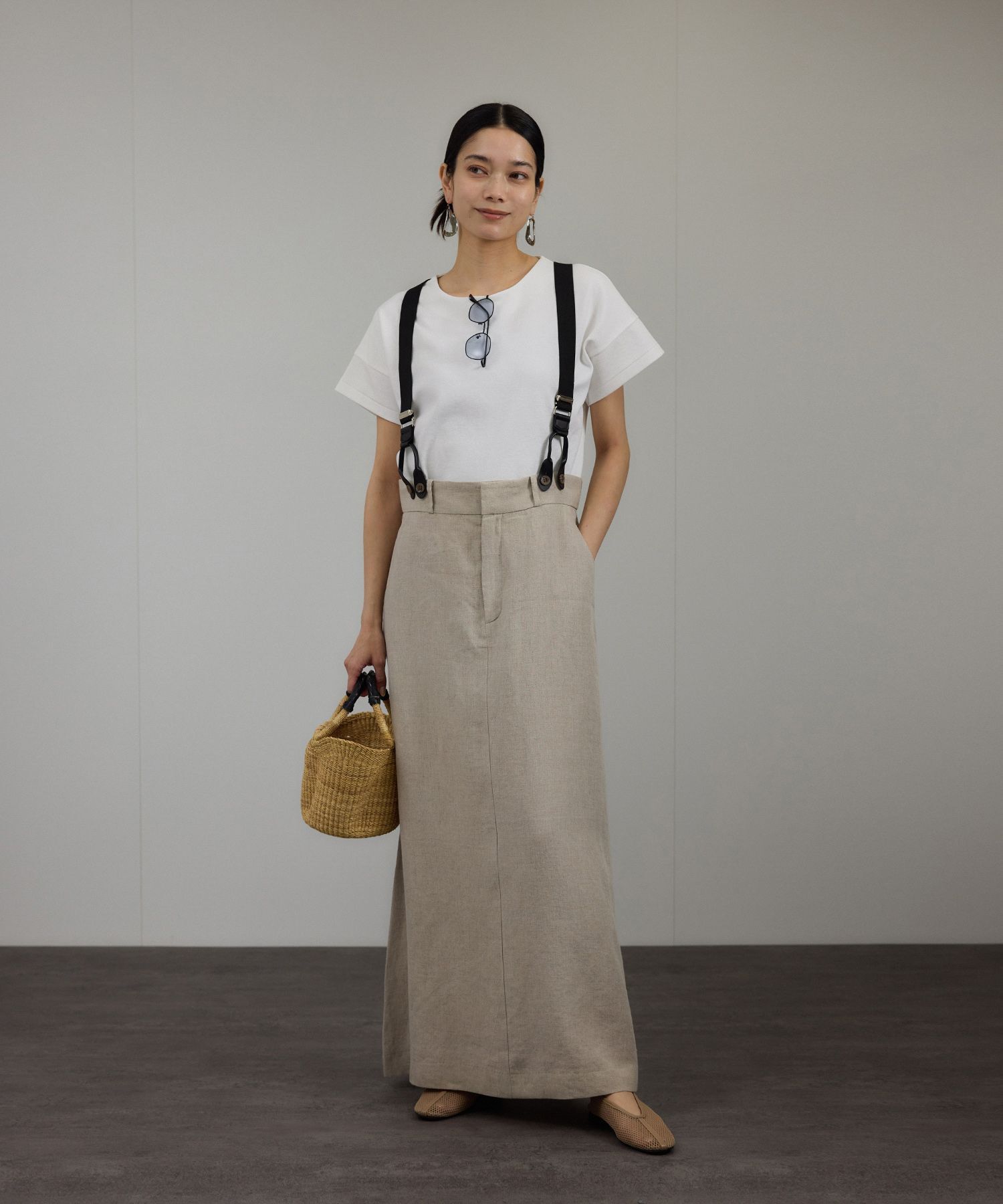 SALON adam et rope'「【WEB限定】フレンチスリーブポンチTシャツ［太ボーダー/無地］」|Tシャツ・カットソー|