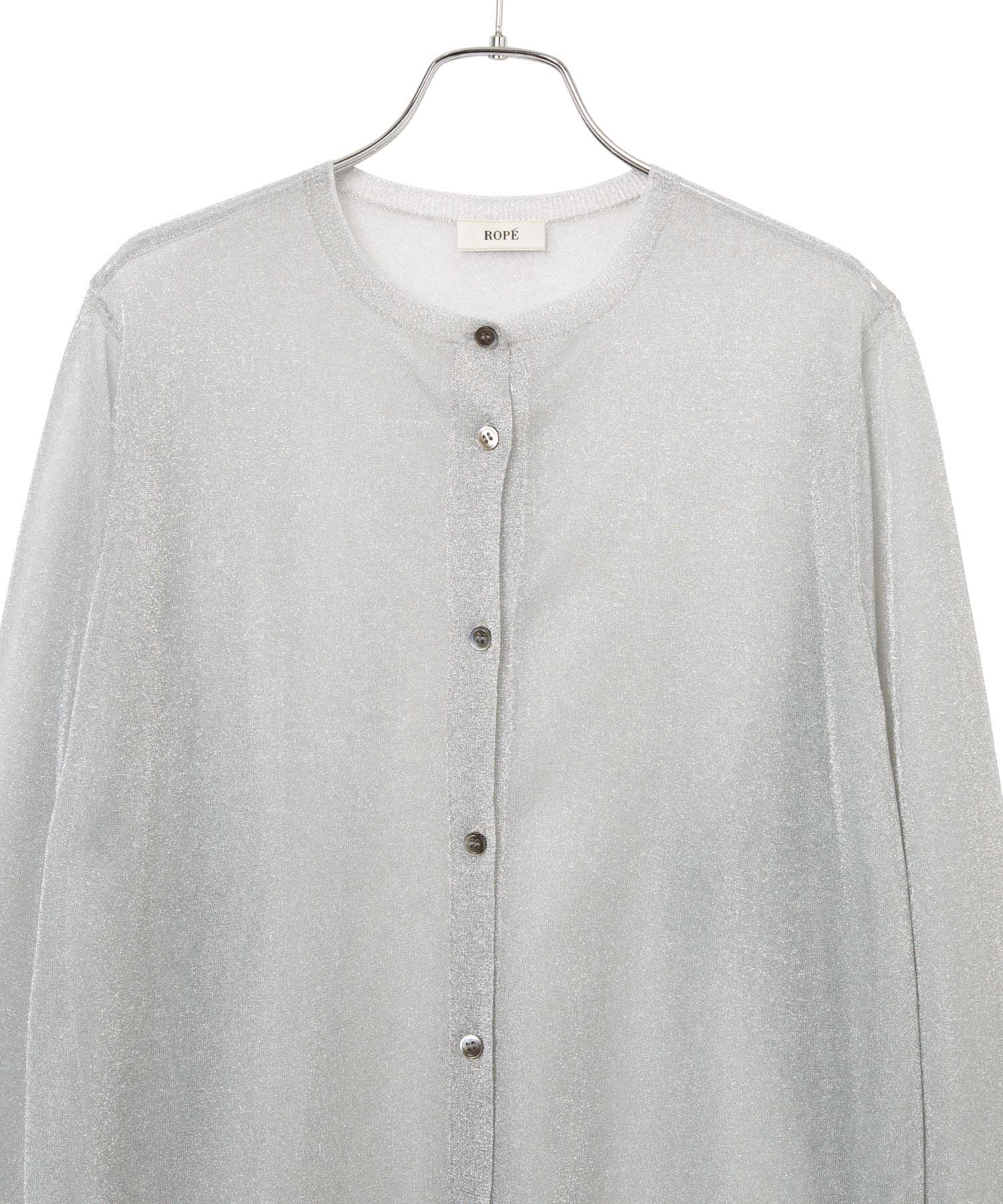 ROPE「【洗える】ラメシアーミドル丈カーディガン【アンサンブル対応】」|カーディガン|
