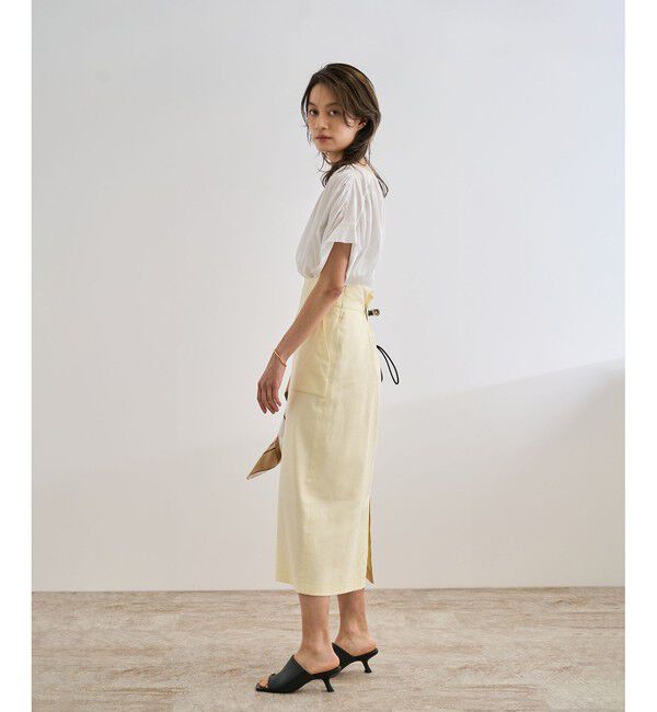 ROPE「【洗える】クリア天竺ギャザー半袖プルオーバー/お仕事服」|Tシャツ・カットソー|