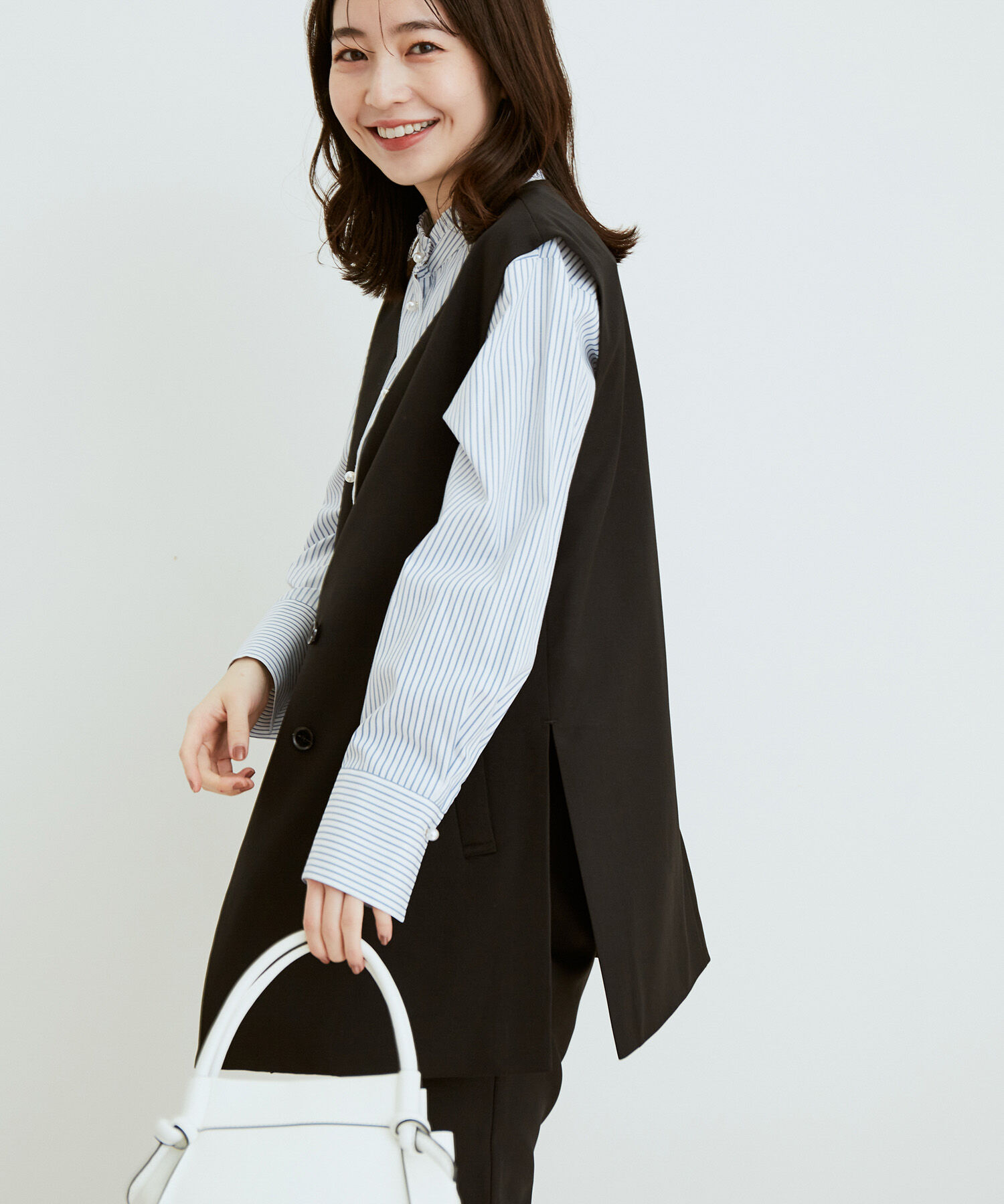 vis-a-vis「【WEB限定】【SET】コスパ抜群！ジレ＆フレアーパンツセットアップ」|スラックス|