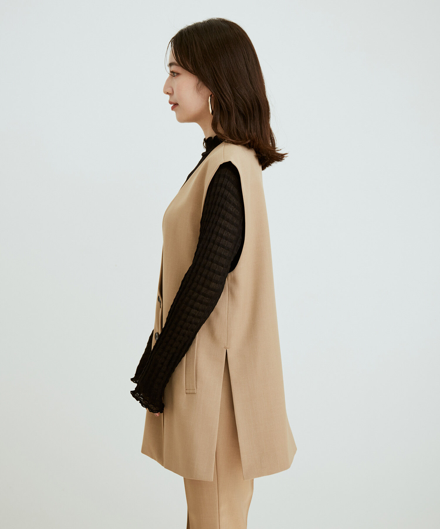 vis-a-vis「【WEB限定】【SET】コスパ抜群！ジレ＆フレアーパンツセットアップ」|スラックス|