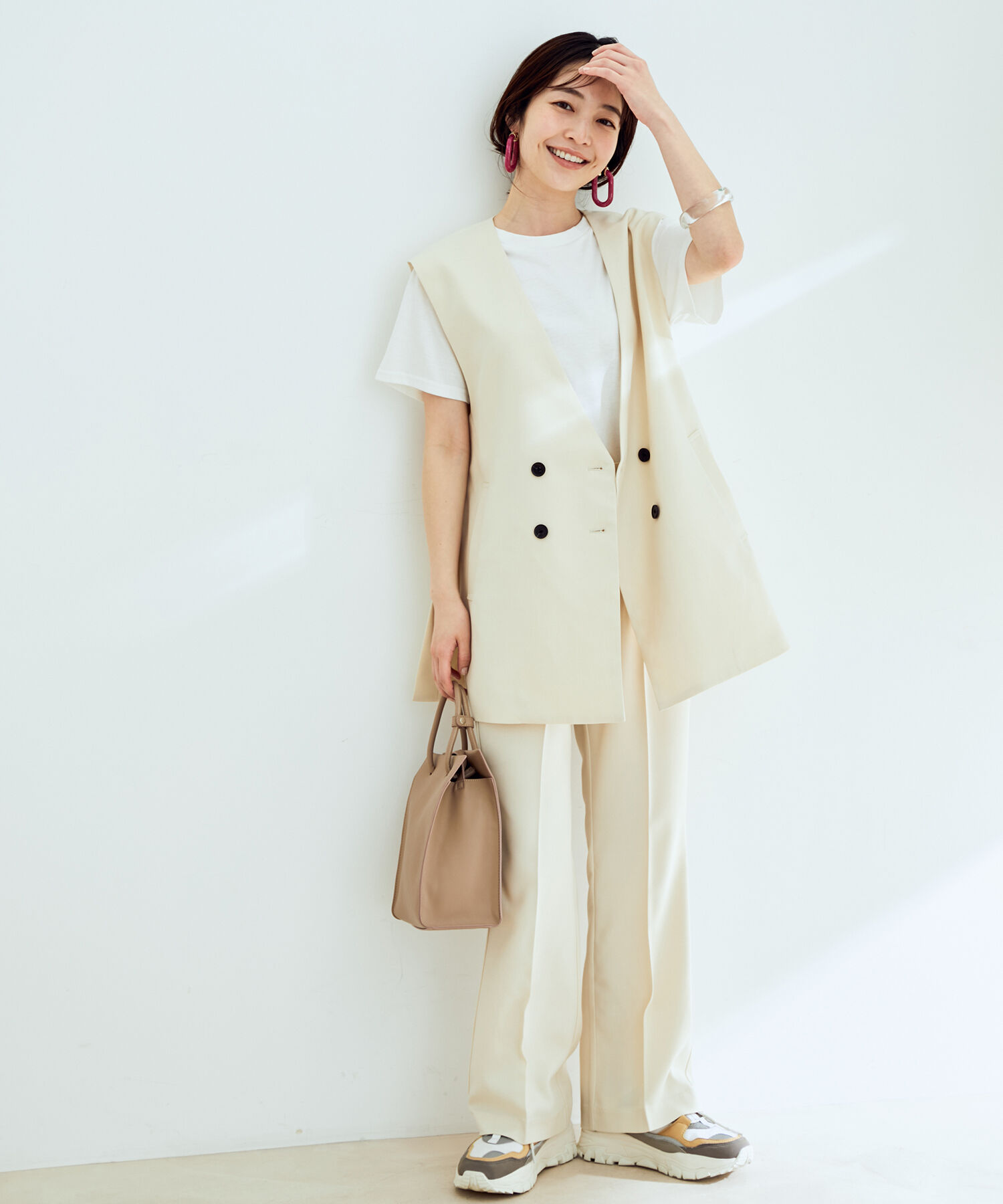 vis-a-vis「【WEB限定】【SET】コスパ抜群！ジレ＆フレアーパンツセットアップ」|スラックス|