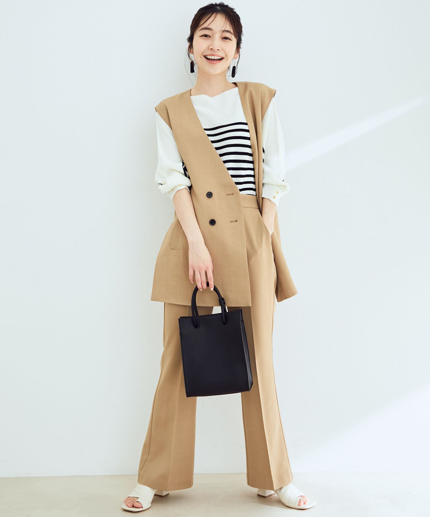 vis-a-vis「【WEB限定】【SET】コスパ抜群！ジレ＆フレアーパンツセットアップ」|スラックス|