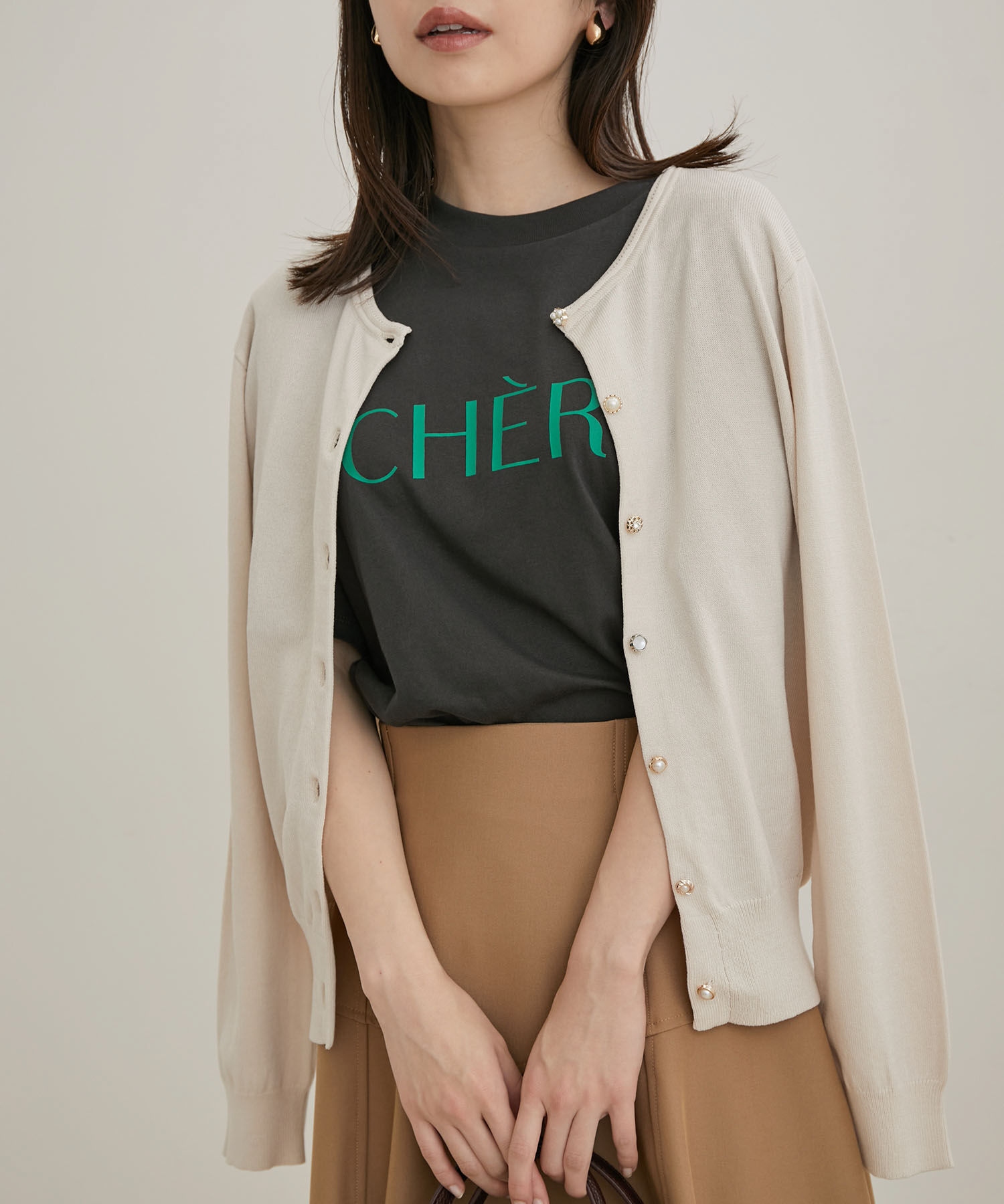 VIS「【UVケア】【BIO LIFE】色々釦クルーカーディガン」|カーディガン|オフホワイト(15)