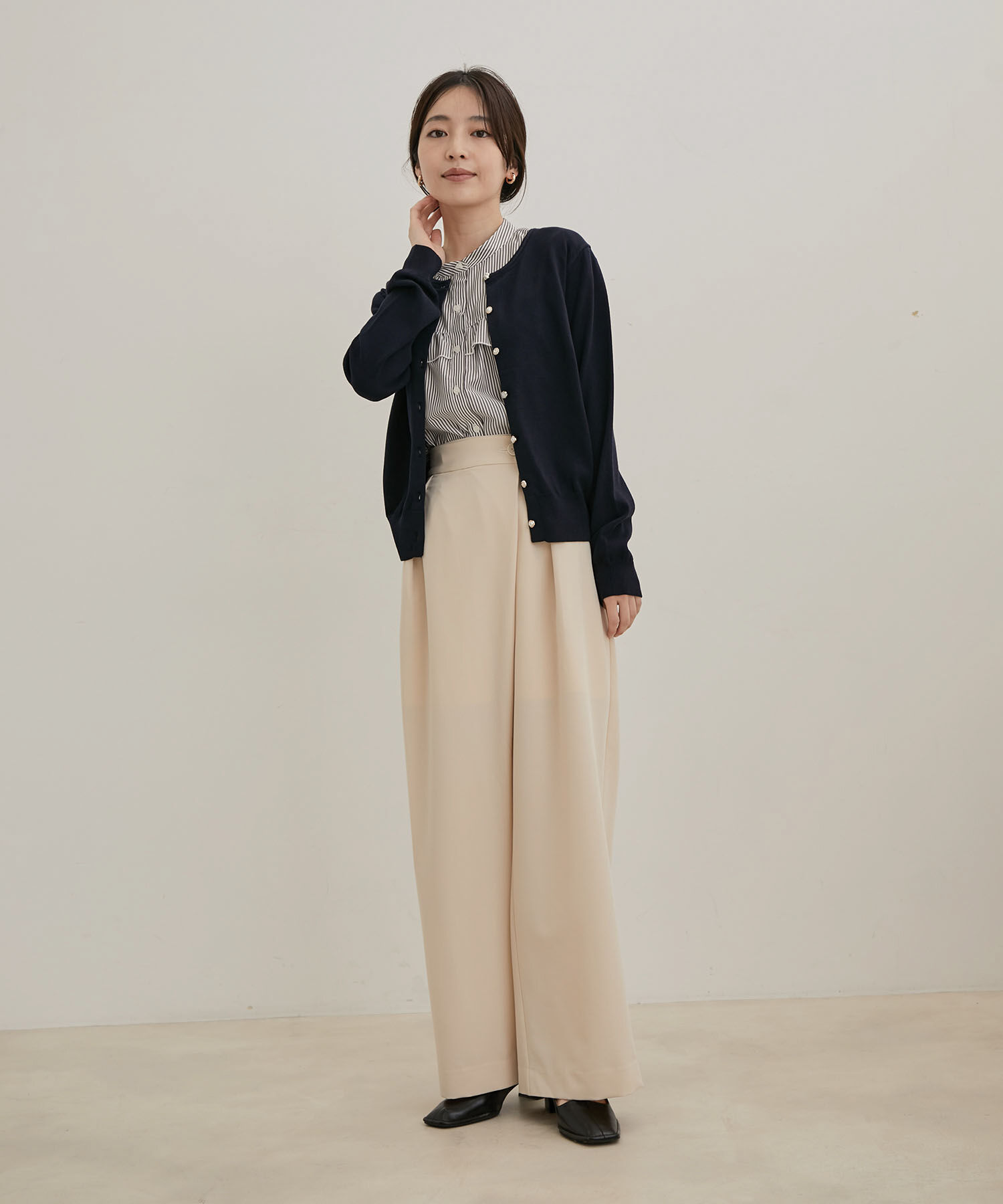 VIS「【UVケア】【BIO LIFE】色々釦クルーカーディガン」|カーディガン|