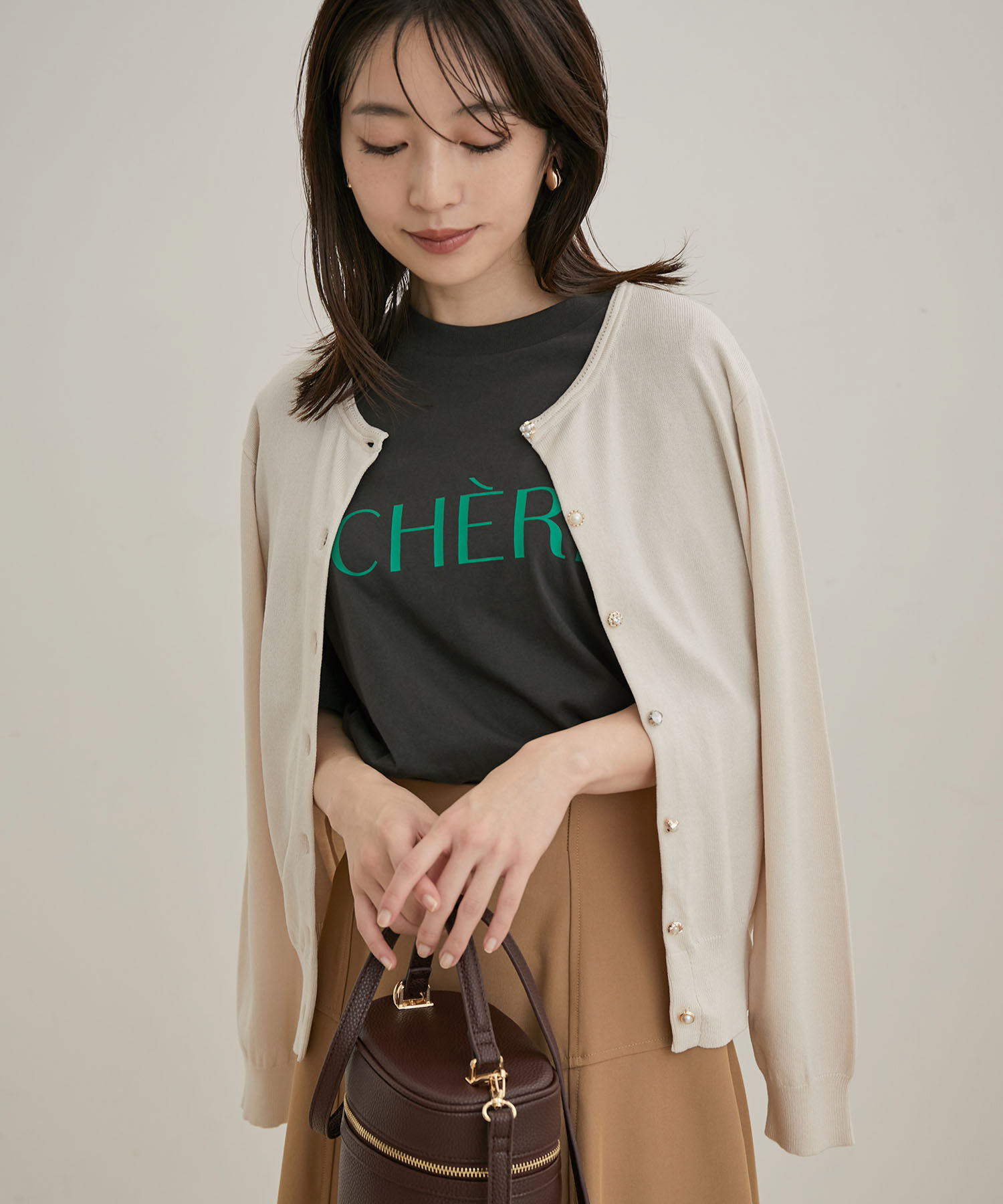 VIS「【UVケア】【BIO LIFE】色々釦クルーカーディガン」|カーディガン|