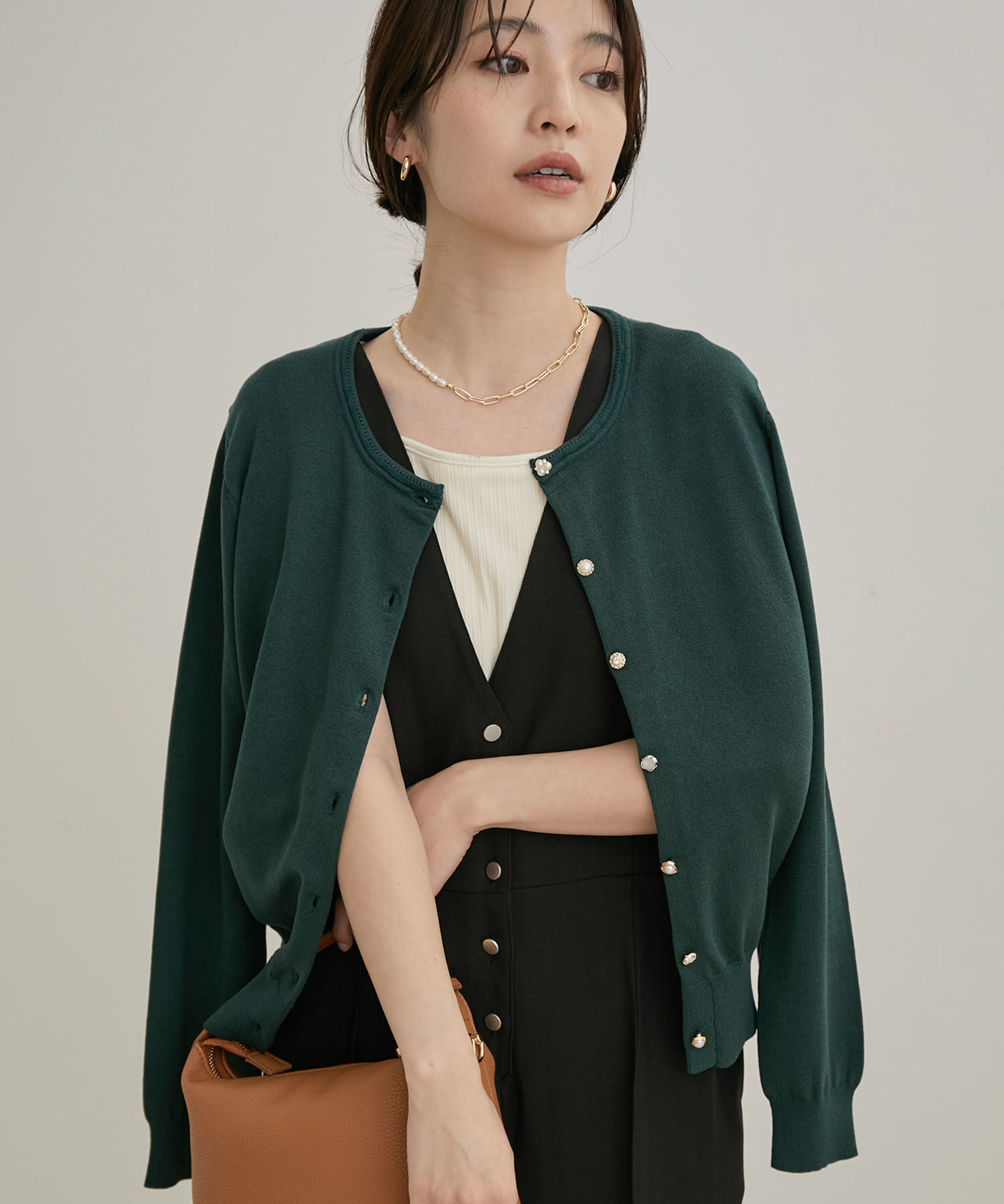 VIS「【UVケア】【BIO LIFE】色々釦クルーカーディガン」|カーディガン|