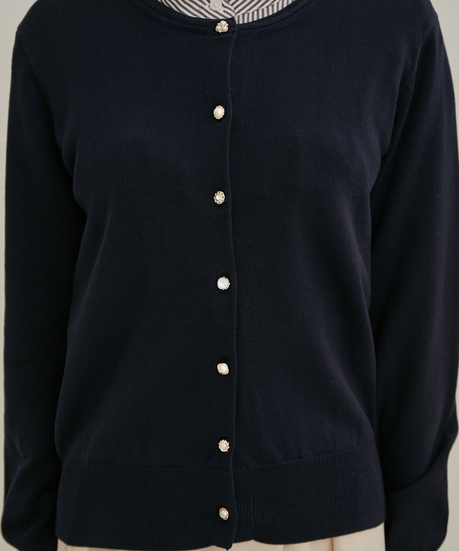 VIS「【UVケア】【BIO LIFE】色々釦クルーカーディガン」|カーディガン|