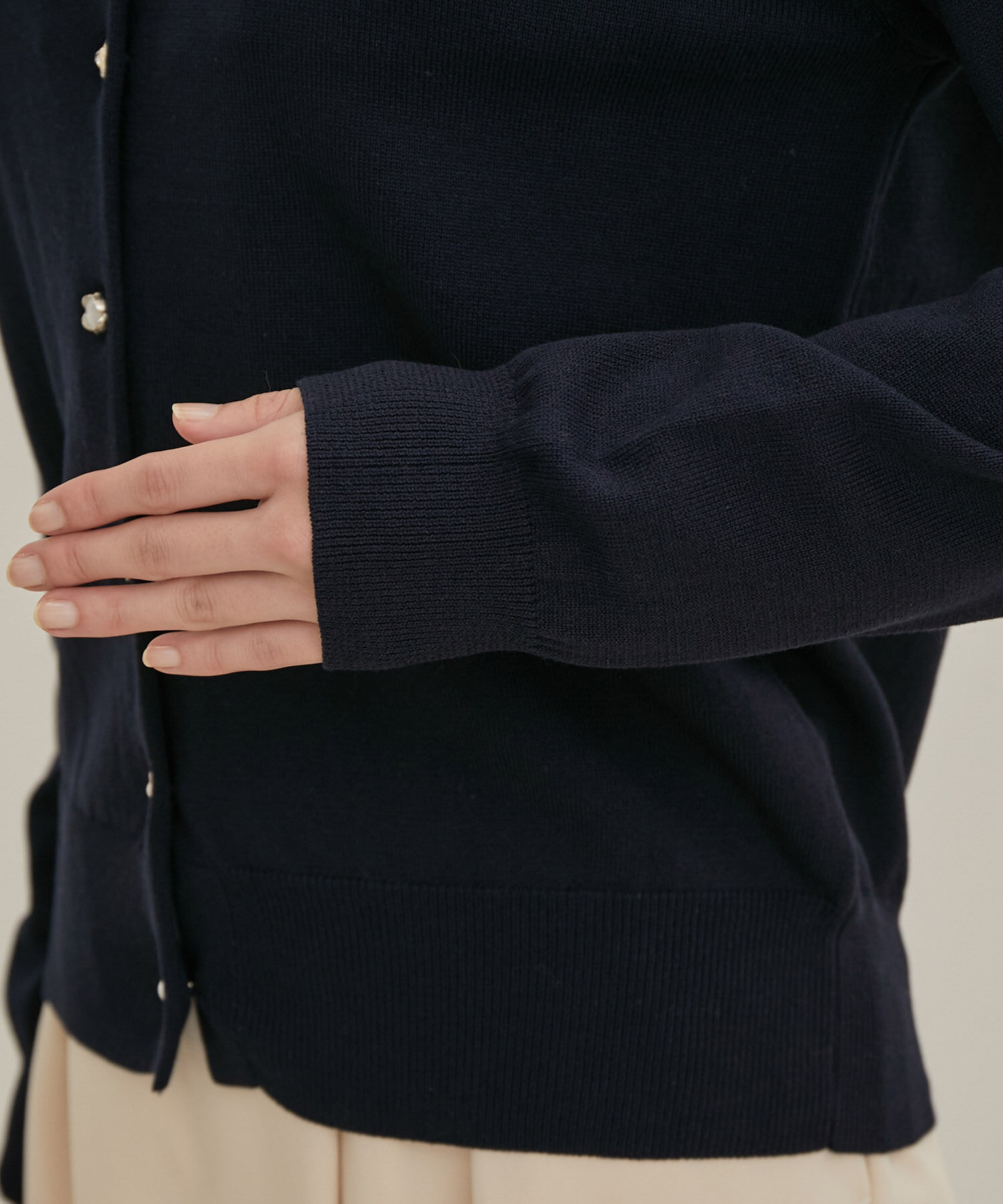 VIS「【UVケア】【BIO LIFE】色々釦クルーカーディガン」|カーディガン|