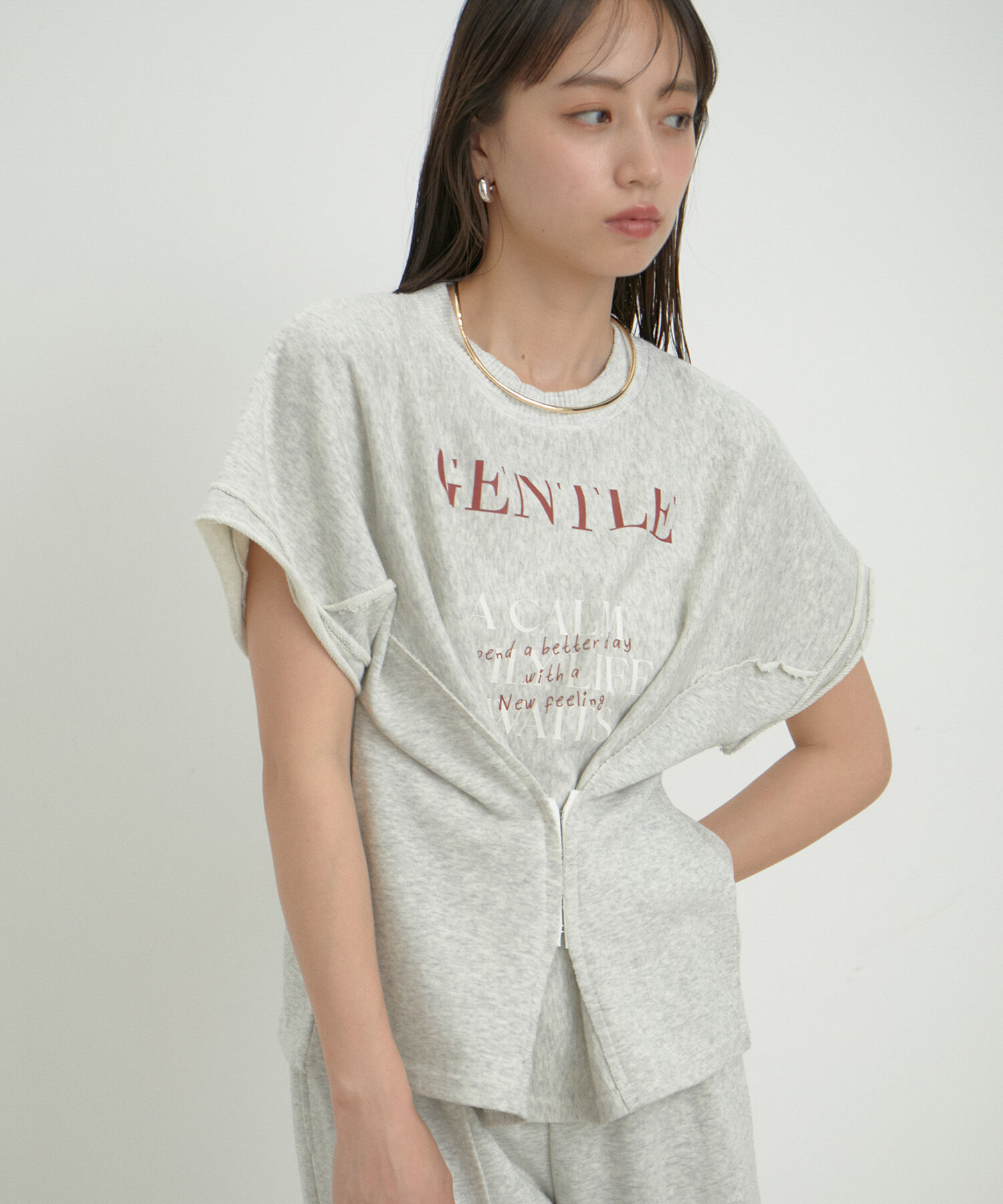 VIS「【セットアップ対応】裏毛スウェットフロントホックプルオーバー【洗える】」|スウェット・ジャージ|