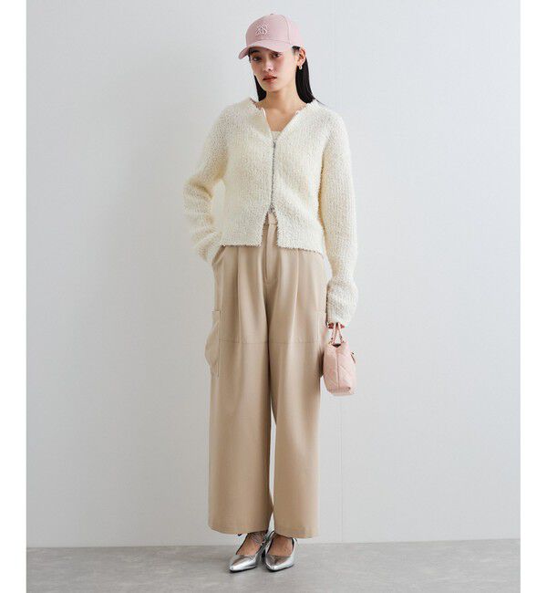 VIS「リボンヤーンジップリブネックカーディガン」|カーディガン|