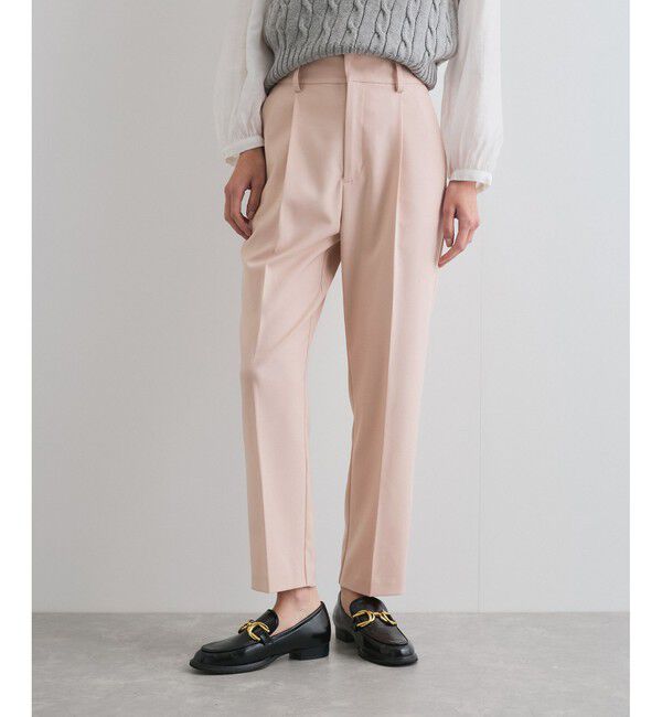VIS「【洗える/防シワ】ツイルワンタックテーパードパンツ」|チノ|