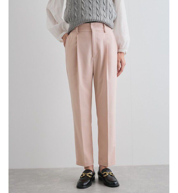 VIS「【洗える/防シワ】ツイルワンタックテーパードパンツ」|チノ|