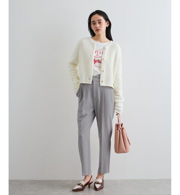 VIS「【洗える/防シワ】ツイルワンタックテーパードパンツ」|チノ|