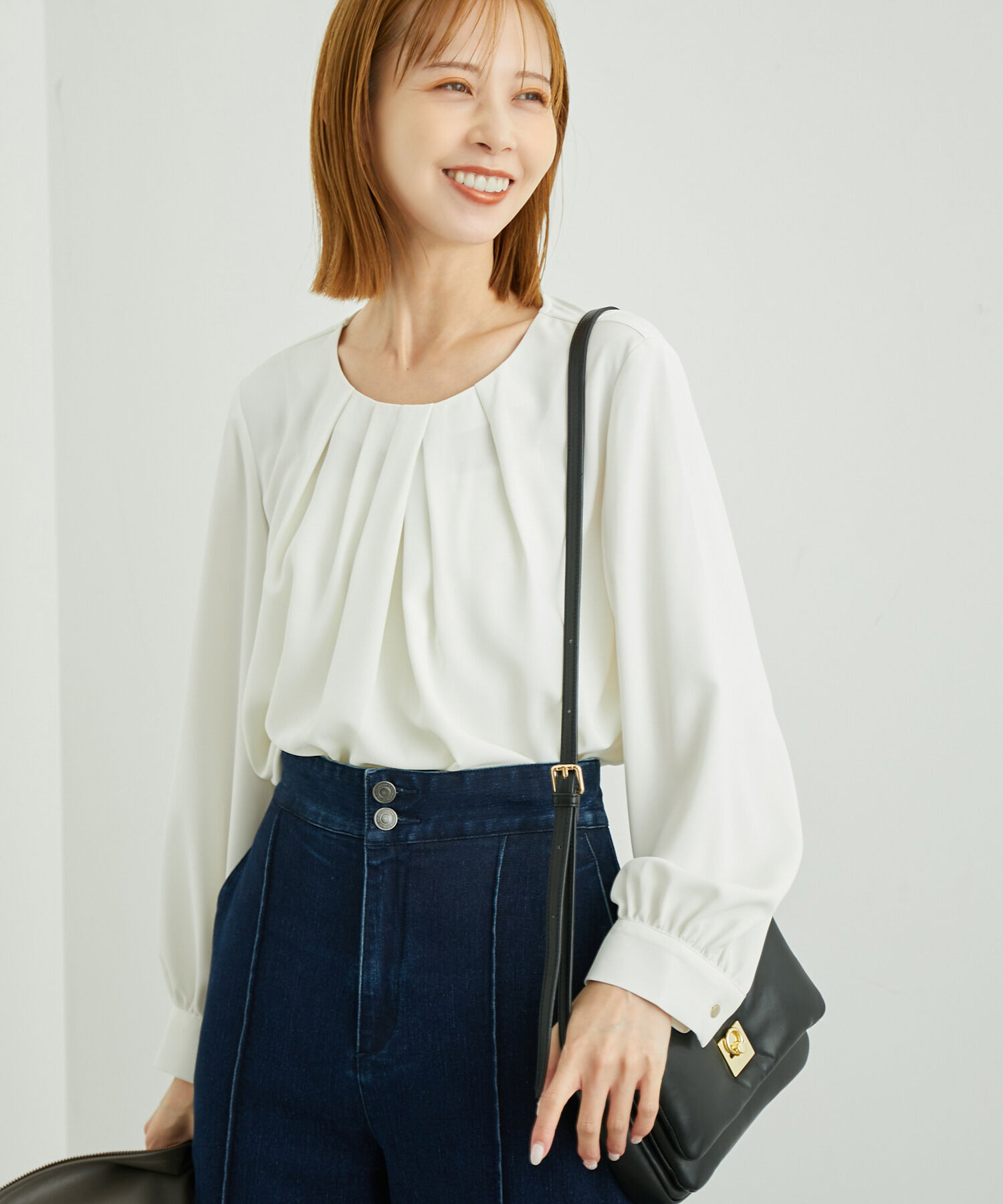 Rope&rsquo;Picnic「白からの解放！多機能ブラウス/ドレープタックブラウス」|シャツ・ブラウス|ホワイト(10)