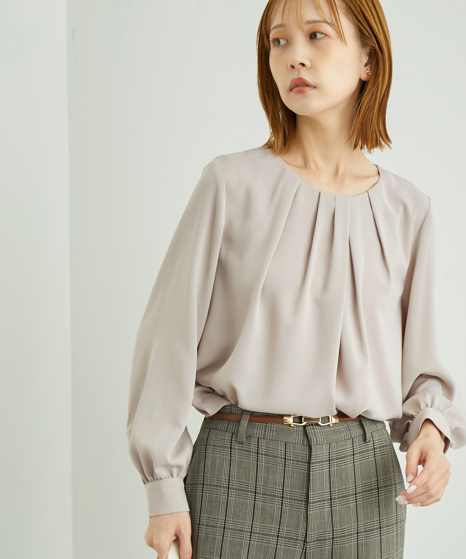 Rope&rsquo;Picnic「白からの解放！多機能ブラウス/ドレープタックブラウス」|シャツ・ブラウス|ベージュ(27)