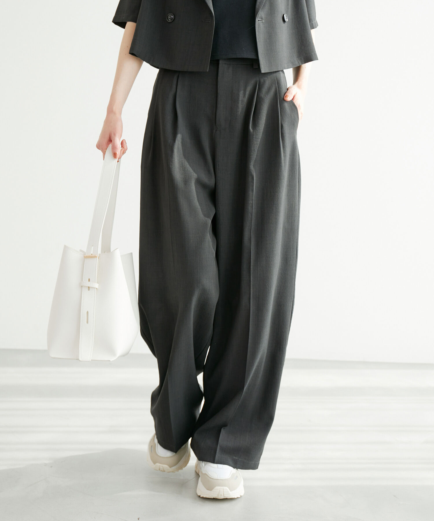 Rope&rsquo;Picnic「【ご好評につき追加生産】麻調シアーハイウエストワイドパンツ/セットアップ対応・UVカット」|その他|