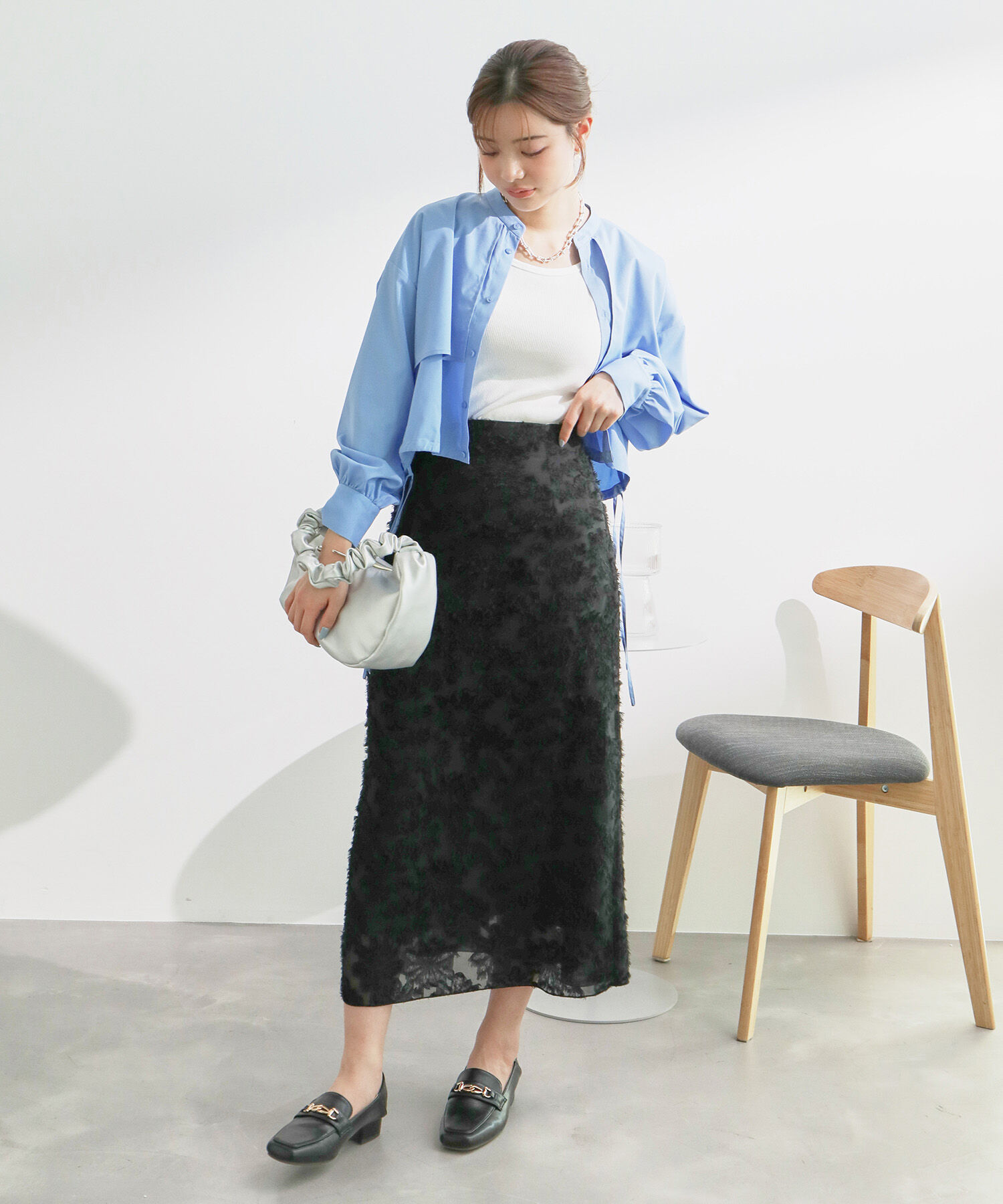 Rope&rsquo;Picnic「ヨークドロストクロップドシャツ」|シャツ・ブラウス|