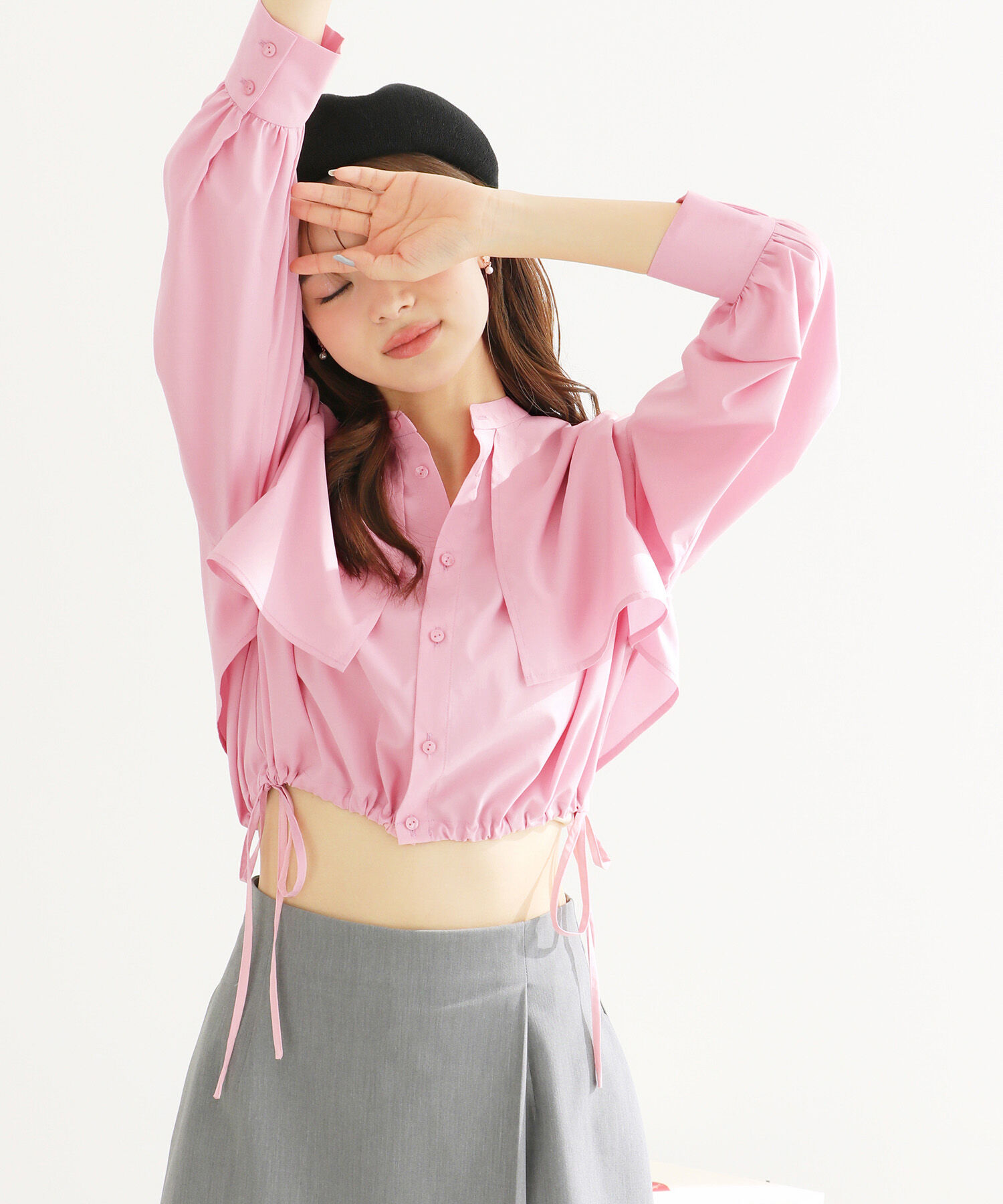 Rope&rsquo;Picnic「ヨークドロストクロップドシャツ」|シャツ・ブラウス|