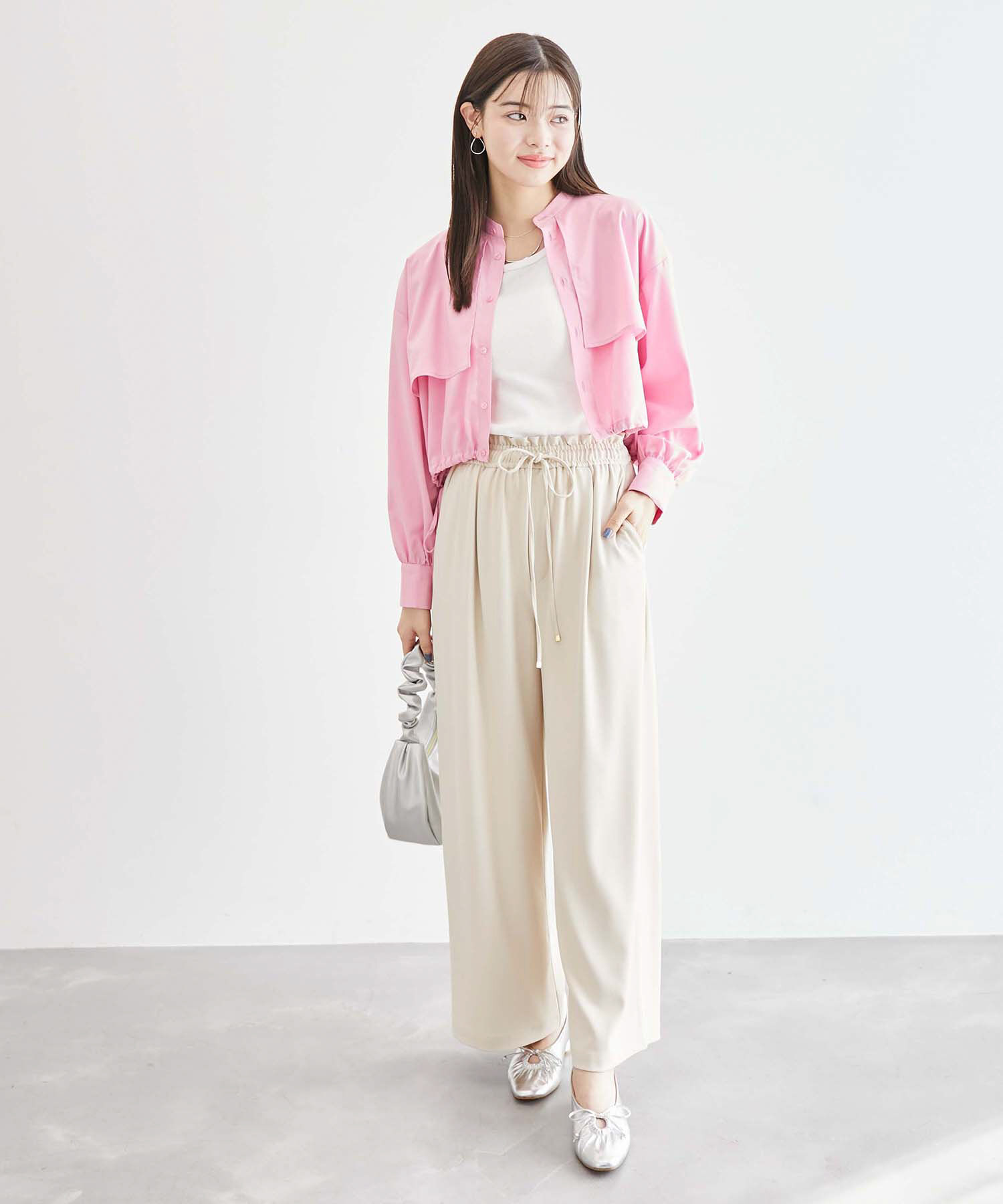 Rope&rsquo;Picnic「ヨークドロストクロップドシャツ」|シャツ・ブラウス|