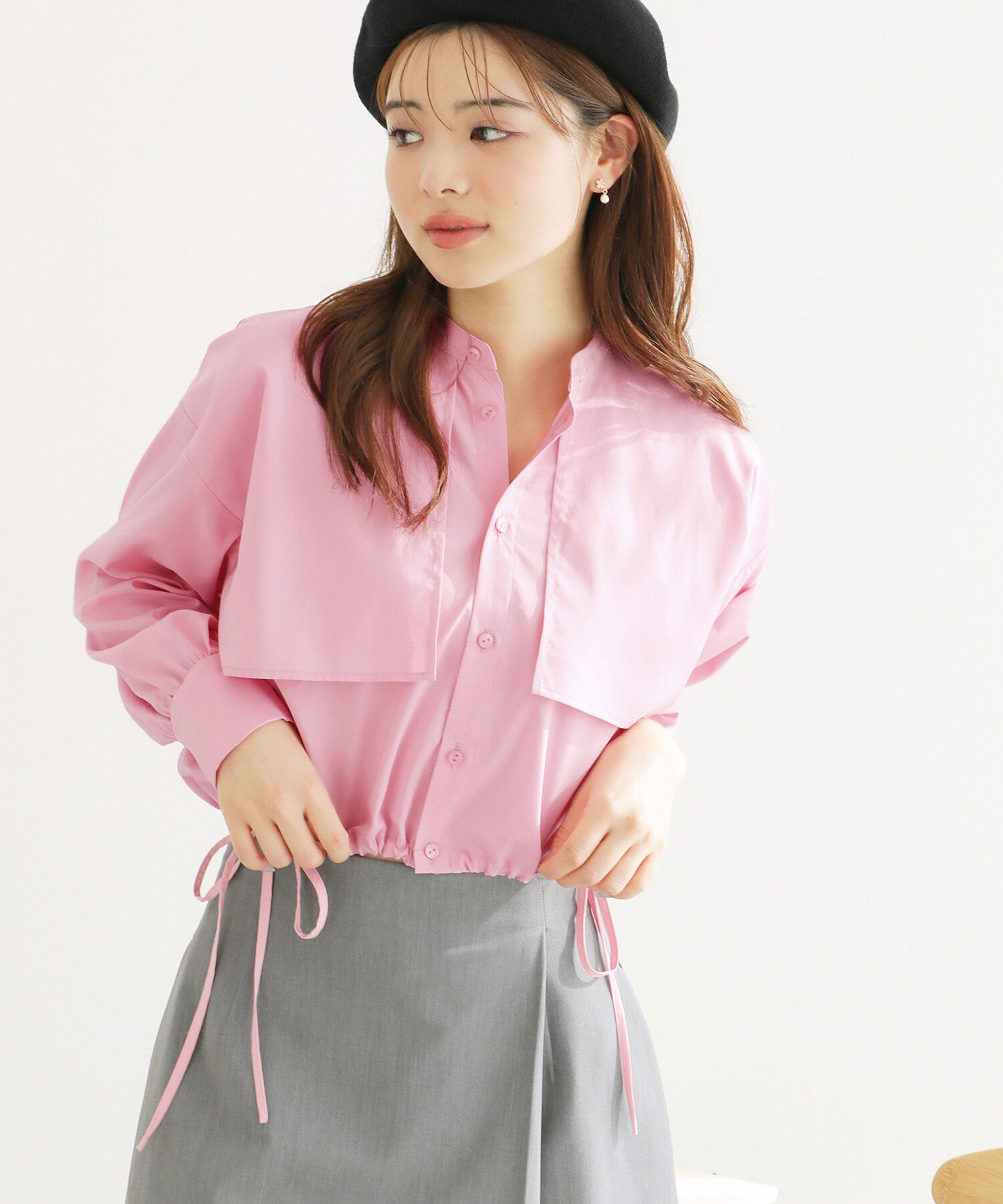 Rope&rsquo;Picnic「ヨークドロストクロップドシャツ」|シャツ・ブラウス|