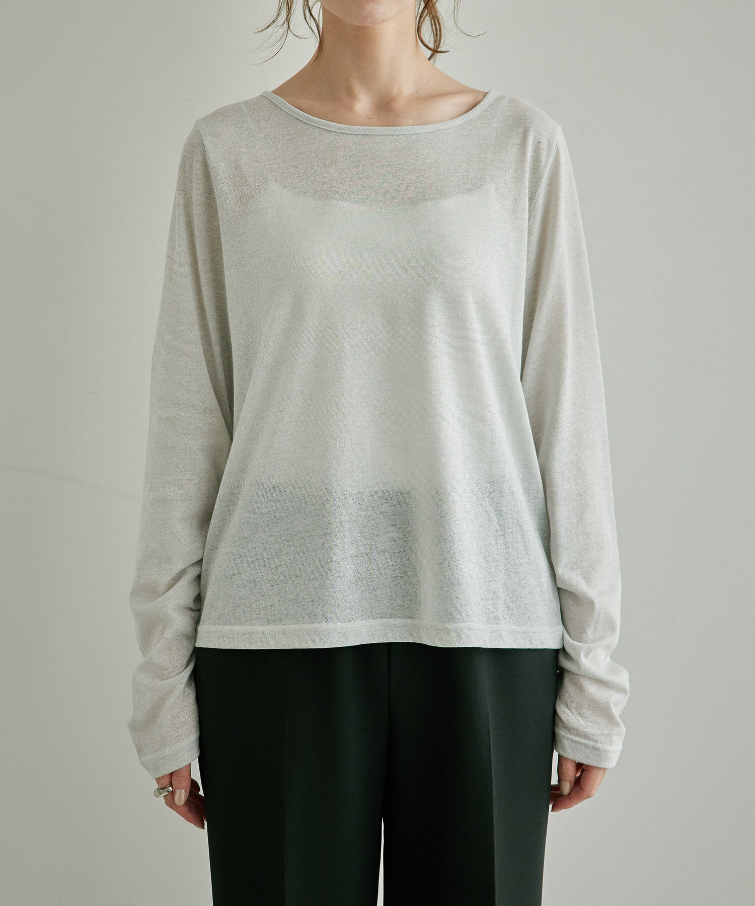 Rope&rsquo;Picnic「シアーラメインナーカットソー」|Tシャツ・カットソー|