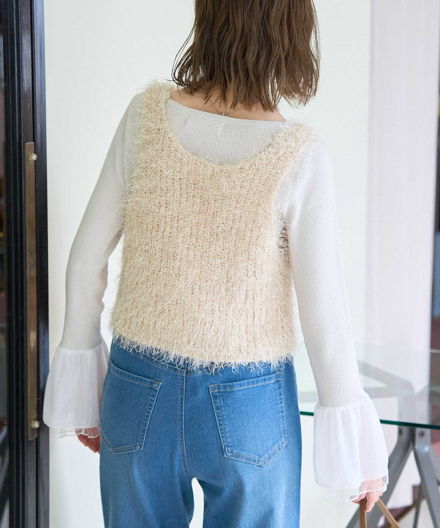 Rope&rsquo;Picnic「ラメフェザージレ/2WAY・リンクコーデ」|ベスト・ジレ|