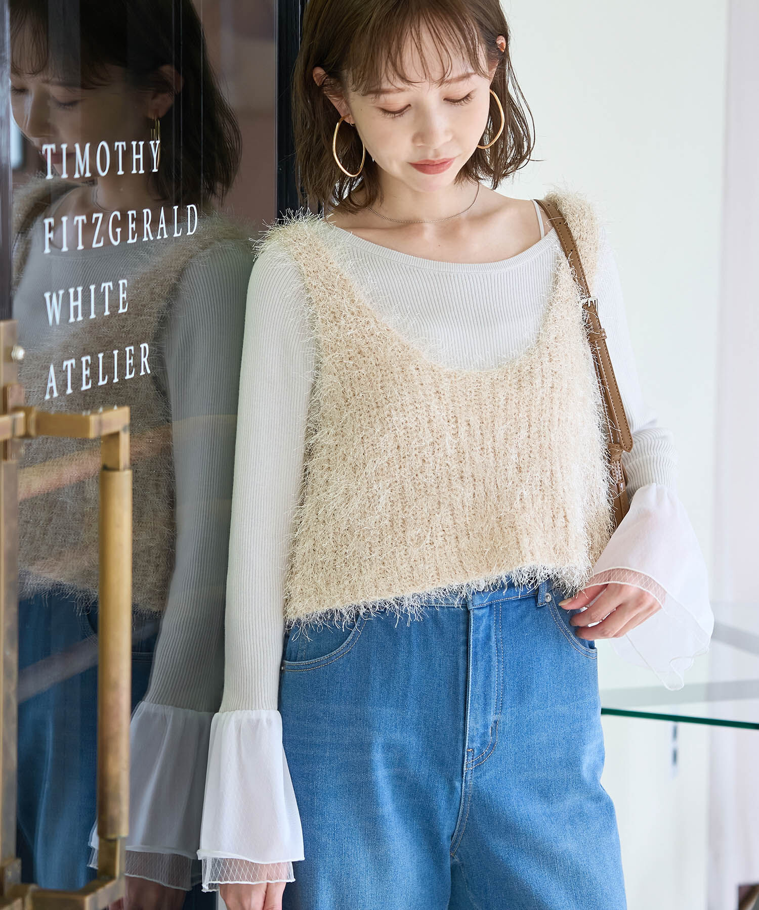 Rope&rsquo;Picnic「ラメフェザージレ/2WAY・リンクコーデ」|ベスト・ジレ|