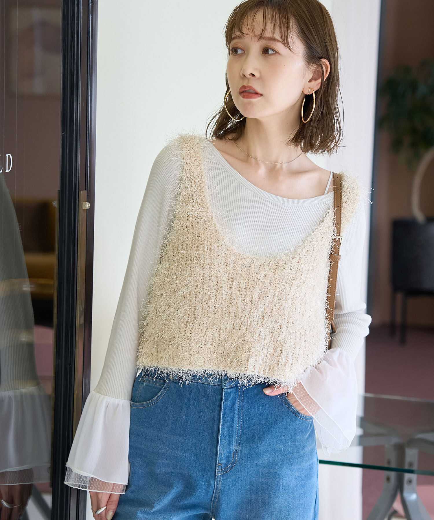 Rope&rsquo;Picnic「ラメフェザージレ/2WAY・リンクコーデ」|ベスト・ジレ|